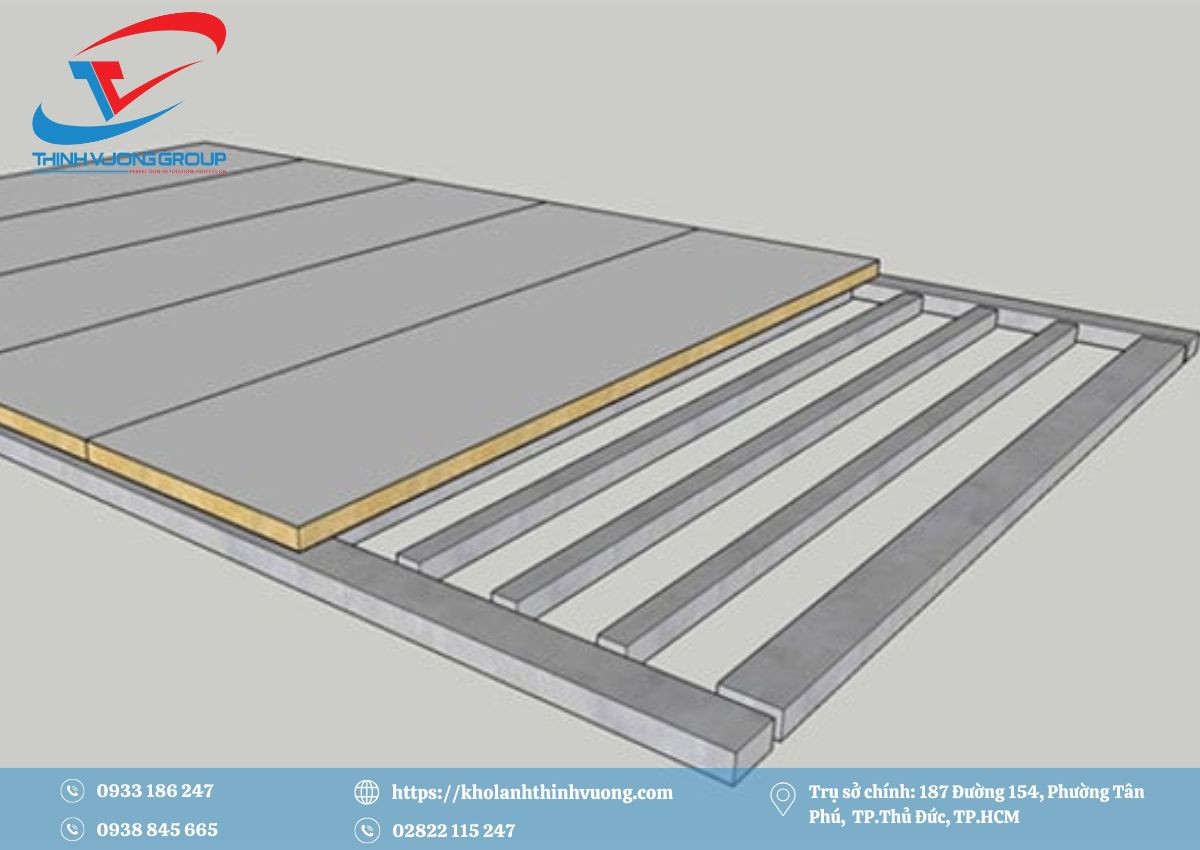 Kho lạnh bảo quản tiêu 5 Lắp đặt panel nền kho lạnh bảo quản tiêu