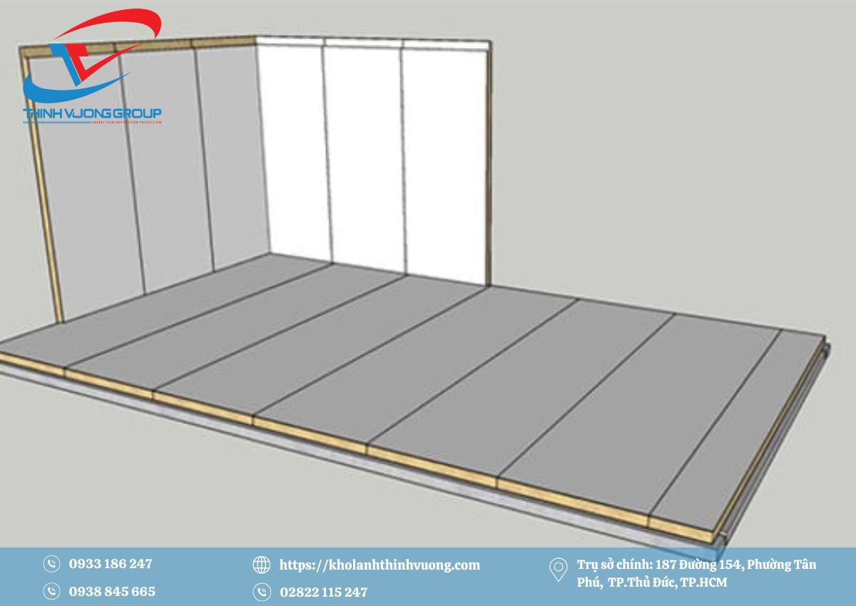 Kho lạnh bảo quản tiêu 6 Lắp đặt panel tường kho lạnh bảo quản tiêu
