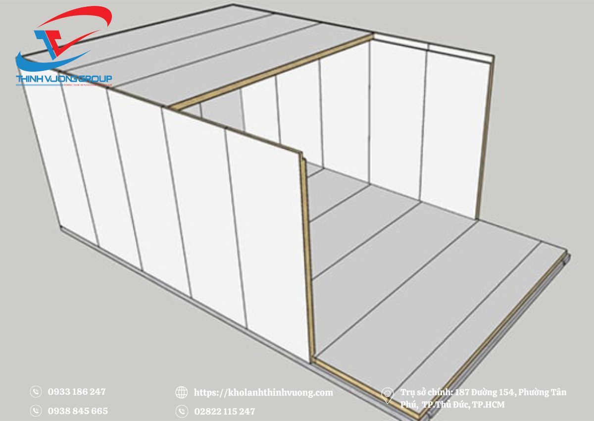 Kho lạnh bảo quản tiêu 7 Lắp đặt panel trần kho lạnh bảo quản tiêu