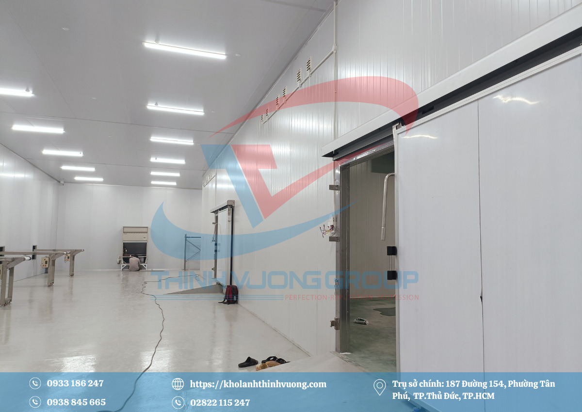 Hầm cấp đông hạ nhiệt độ âm sâu giúp sản phẩm đông nhanh từ 5 đến 24 giờ
