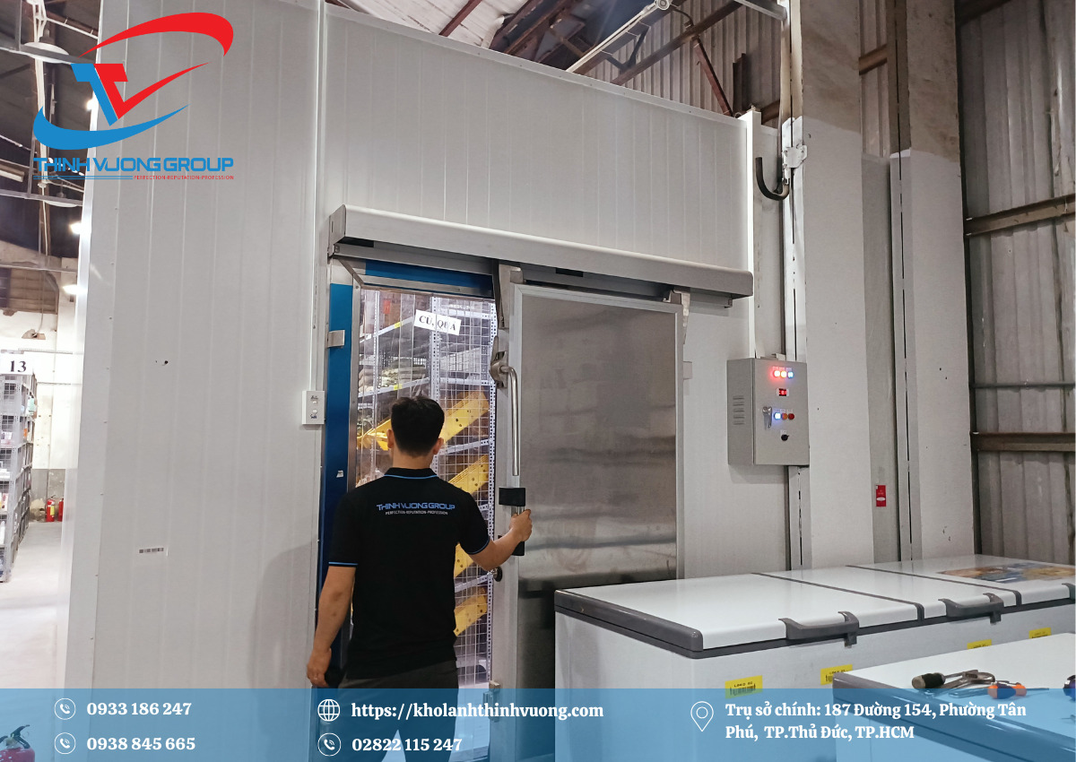 Lắp đặt kho đông lạnh mini được thi công bởi Thịnh Vượng Group