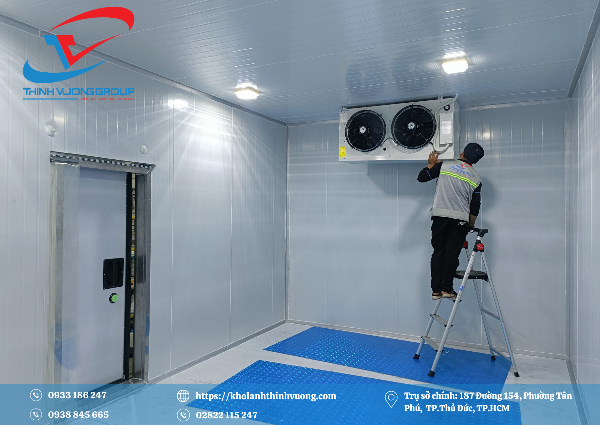 Lắp đặt kho đông lạnh hải sản được thi công bởi Thịnh Vượng Group
